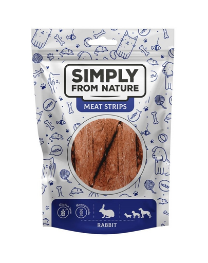 SIMPLY FROM NATURE Meat Strips Benzi de carne de iepure pentru caini 80 g SIMPLY FROM NATURE Meat Strips Benzi de carne de iepure pentru caini 80 g