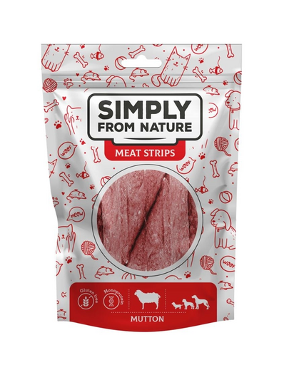 SIMPLY FROM NATURE Meat Strips Fasii de carne pentru caine, cu oaie 80 g SIMPLY FROM NATURE Meat Strips Fasii de carne pentru caine, cu oaie 80 g