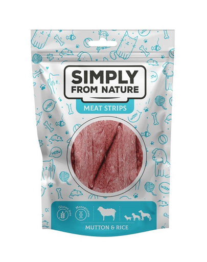 SIMPLY FROM NATURE Meat Strips carne oaie si orez pentru caini 80 g SIMPLY FROM NATURE Meat Strips carne oaie si orez pentru caini 80 g