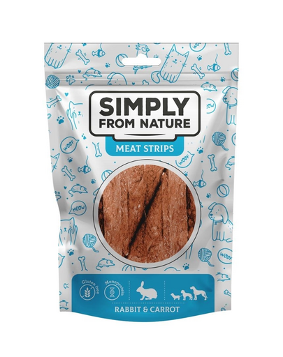 SIMPLY FROM NATURE Meat Strips din iepure si morcovi, snack caini 3x80 g SIMPLY FROM NATURE Meat Strips din iepure si morcovi, snack caini 3x80 g