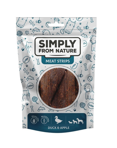 SIMPLY FROM NATURE Meat Strips Snack rata si mar pentru caini 80 g SIMPLY FROM NATURE Meat Strips Snack rata si mar pentru caini 80 g