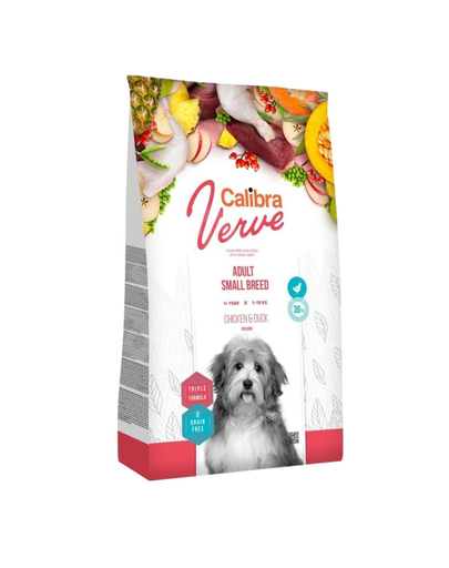 CALIBRA Dog Verve GF Adult Small Chicken&Duck hrana uscata fara cereale pentru caini adulti de talie mica 6kg CALIBRA Dog Verve GF Adult Small Chicken&Duck hrana uscata fara cereale pentru caini adulti de talie mica 6kg