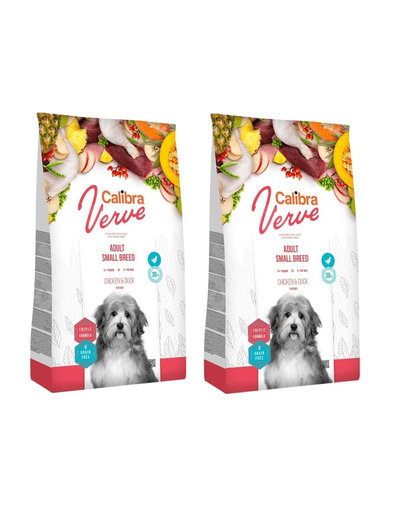 CALIBRA Dog Verve GF Adult Small Chicken&Duck hrana uscata fara cereale pentru caini adulti de talie mica 12 kg (2 x 6 kg) CALIBRA Dog Verve GF Adult Small Chicken&Duck hrana uscata fara cereale pentru caini adulti de talie mica 12 kg (2 x 6 kg)