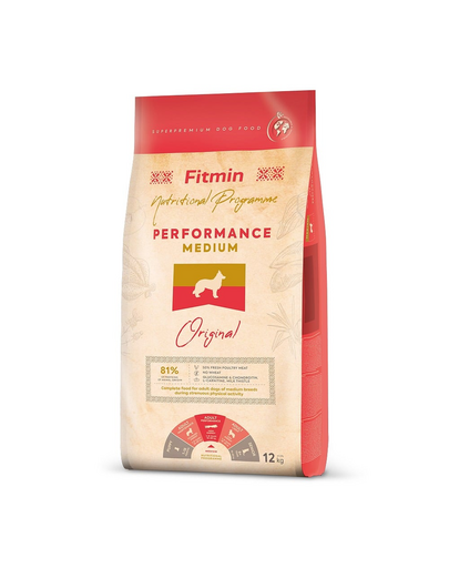 FITMIN Dog Medium Performance 12 kg aliment complet caini talie medie FITMIN Dog Medium Performance 12 kg aliment complet caini talie medie