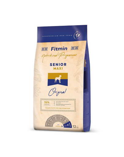 FITMIN dog maxi senior Sac hrana uscata caini seniori de talie mare12 kg FITMIN dog maxi senior Sac hrana uscata caini seniori de talie mare12 kg