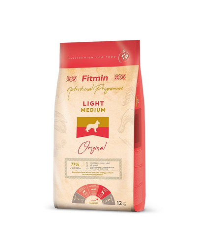 FITMIN Dog Medium Light 12 kg hrana uscata caini talie medie cu activitate redusa FITMIN Dog Medium Light 12 kg hrana uscata caini talie medie cu activitate redusa