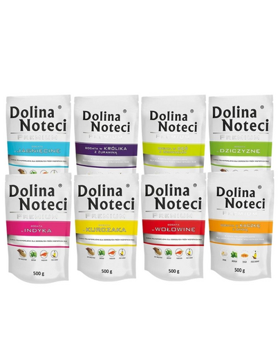 DOLINA NOTECI Premium Mix Set plicuri hrana umeda caini, sortiment fara peste 30x500g DOLINA NOTECI Premium Mix Set plicuri hrana umeda caini, sortiment fara peste 30x500g