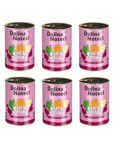 DOLINA NOTECI Premium SuperFood hrana umeda caini adulti, rata si prepelita 400 g x 6 buc. DOLINA NOTECI Premium SuperFood hrana umeda caini adulti, rata si prepelita 400 g x 6 buc.