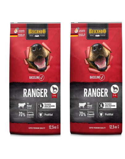 BELCANDO Baseline Ranger Grain Free 2 x 12,5 kg hrana fara cereale, caine adult BELCANDO Baseline Ranger Grain Free 2 x 12,5 kg hrana fara cereale, caine adult
