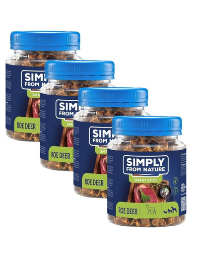 SIMPLY FROM NATURE Smart Bites Recompense dresaj caine 4x130 g caprioara SIMPLY FROM NATURE Smart Bites Recompense dresaj caine 4x130 g caprioara