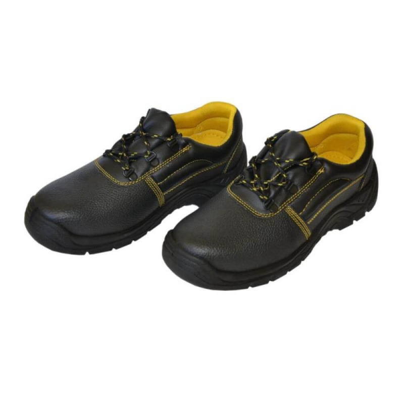 Pantofi de Protectie PROTEK Marimea 41, cu Bombeu Metalic, Piele de Bovina, Negru/Galben Pantofi de Protectie PROTEK Marimea 41, cu Bombeu Metalic, Piele de Bovina, Negru/Galben