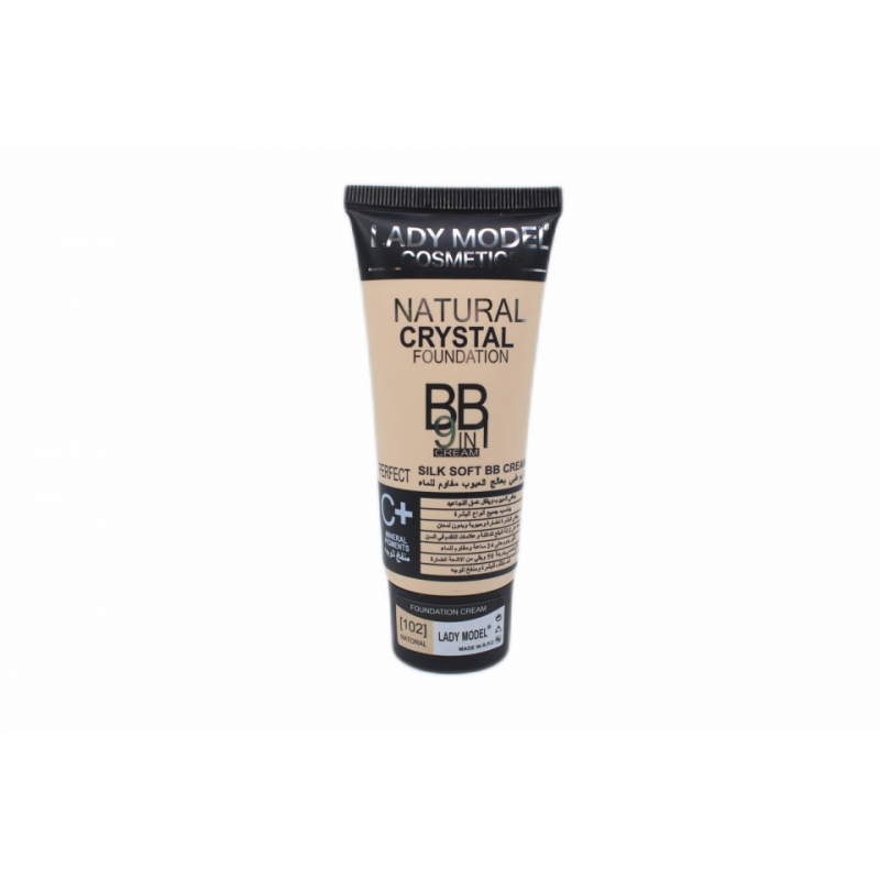 Fond de ten BB Cream, Lady Model, Natural Crystal, 102 Natural, 70 ml Fond de ten BB Cream, Lady Model, Natural Crystal, 102 Natural, 70 ml
