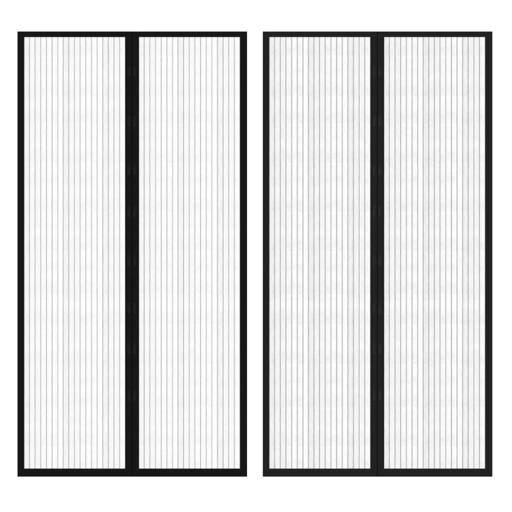 vidaXL Perdea anti insecte cu benzi scai, 210 x 100 cm, 2 buc, negru vidaXL Perdea anti insecte cu benzi scai, 210 x 100 cm, 2 buc, negru