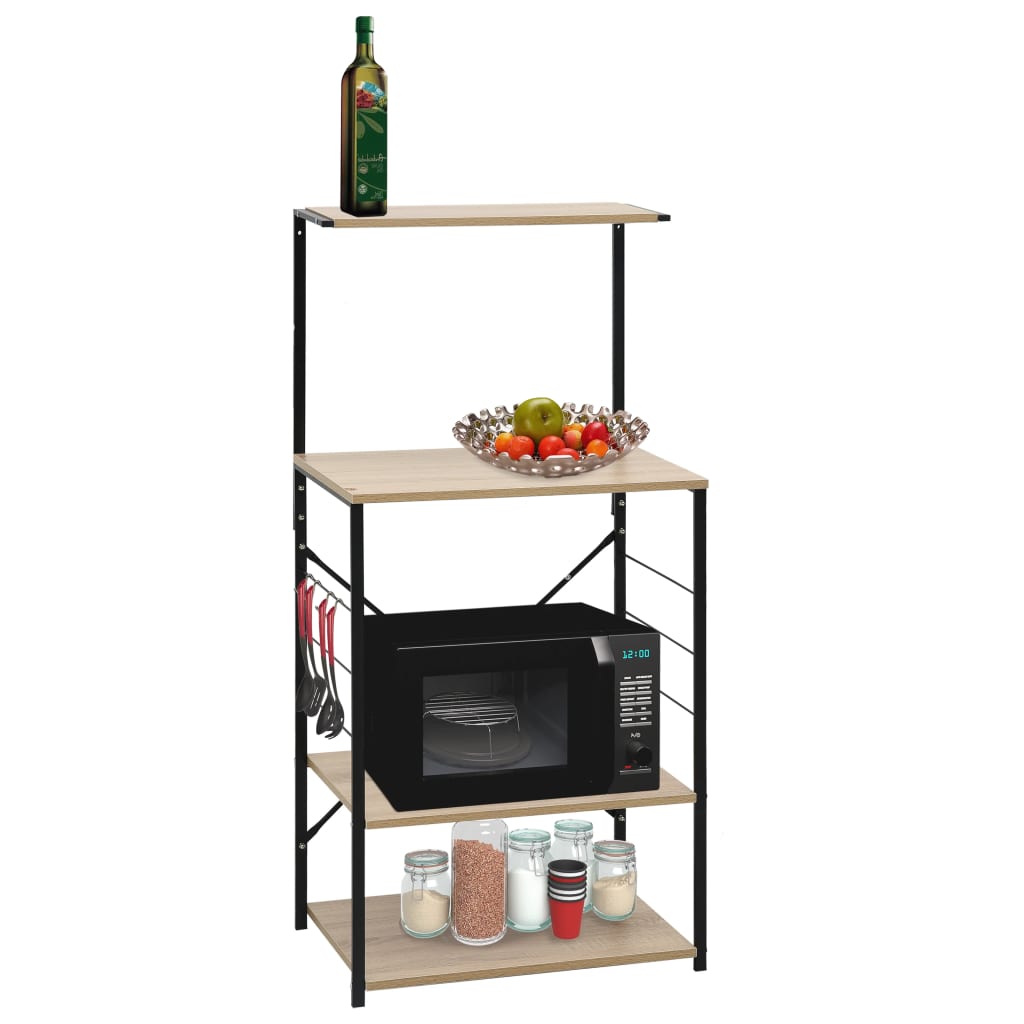 vidaXL Dulap microunde, negru/stejar 60x39,6x123 cm lemn prelucrat vidaXL Dulap microunde, negru/stejar 60x39,6x123 cm lemn prelucrat