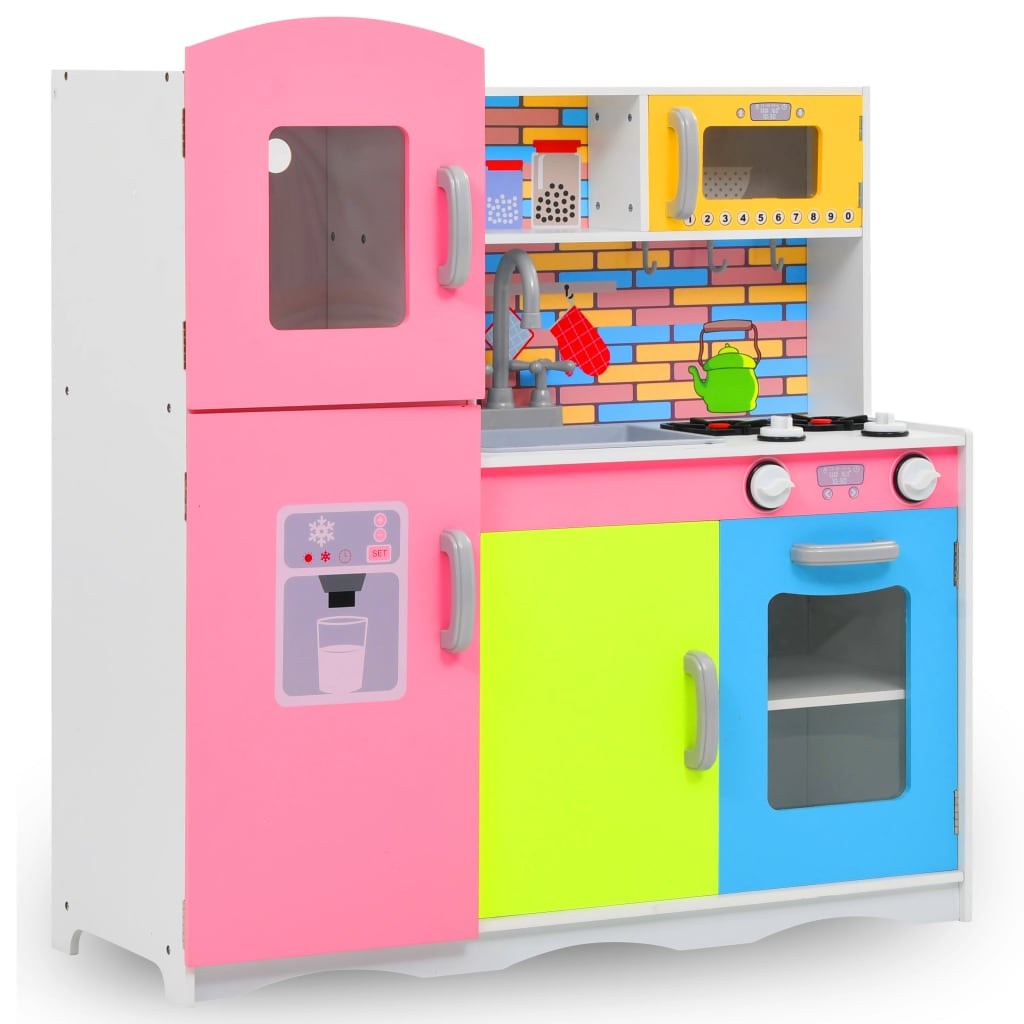 vidaXL Bucătărie de jucărie pentru copii, multicolor, 80x30x85 cm, MDF vidaXL Bucătărie de jucărie pentru copii, multicolor, 80x30x85 cm, MDF