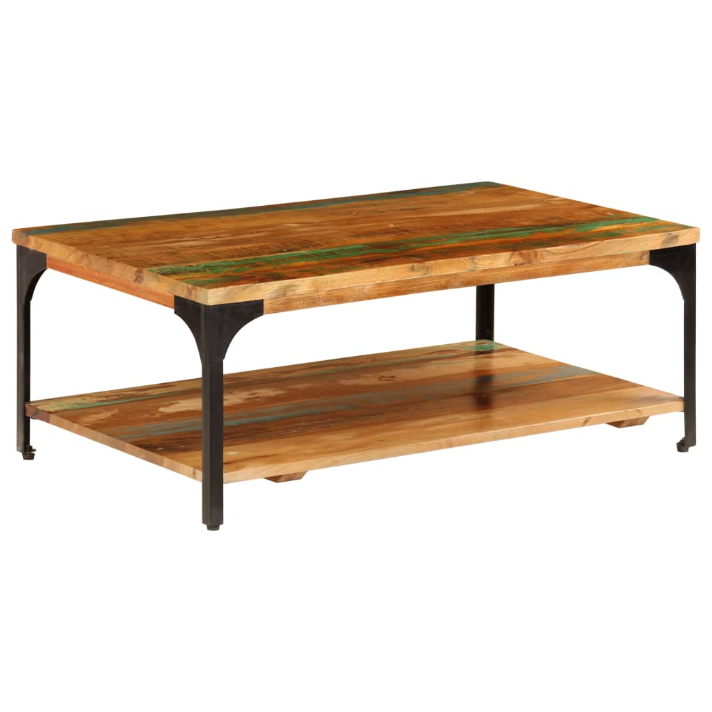 vidaXL Măsuță de cafea cu raft, 100 x 60 x 35 cm, lemn masiv reciclat vidaXL Măsuță de cafea cu raft, 100 x 60 x 35 cm, lemn masiv reciclat