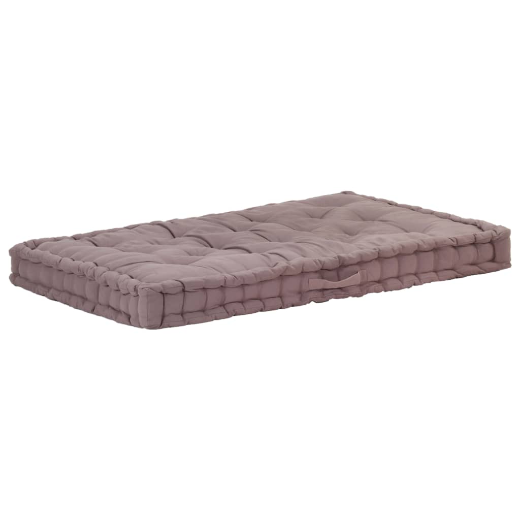 vidaXL Pernă podea canapea din paleți, gri taupe, 120x80x10 cm bumbac vidaXL Pernă podea canapea din paleți, gri taupe, 120x80x10 cm bumbac
