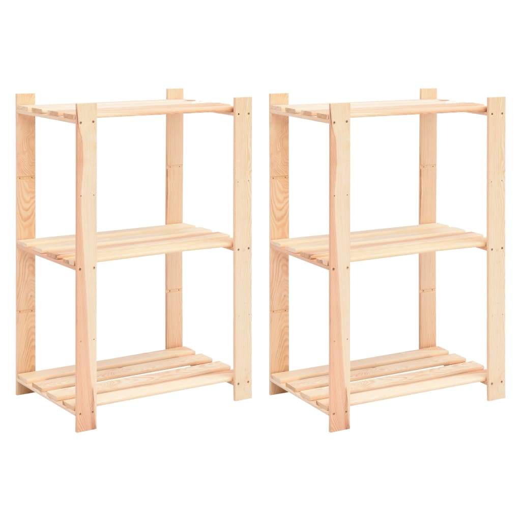 vidaXL Etajere cu 3 niveluri, 2 buc., 60x38x90 cm, pin masiv, 150 kg vidaXL Etajere cu 3 niveluri, 2 buc., 60x38x90 cm, pin masiv, 150 kg