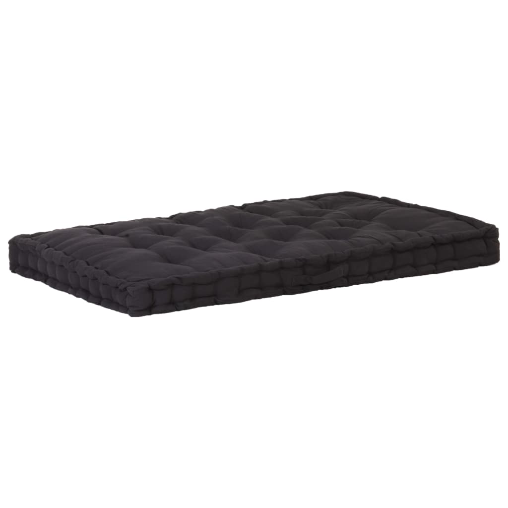 vidaXL Pernă podea canapea din paleți, negru, 120 x 80 x 10 cm bumbac vidaXL Pernă podea canapea din paleți, negru, 120 x 80 x 10 cm bumbac