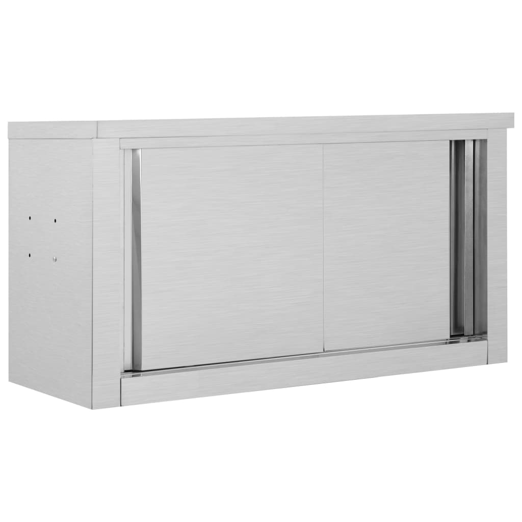 vidaXL Dulap bucătărie cu uși glisante, 90x40x50 cm, oțel inoxidabil vidaXL Dulap bucătărie cu uși glisante, 90x40x50 cm, oțel inoxidabil