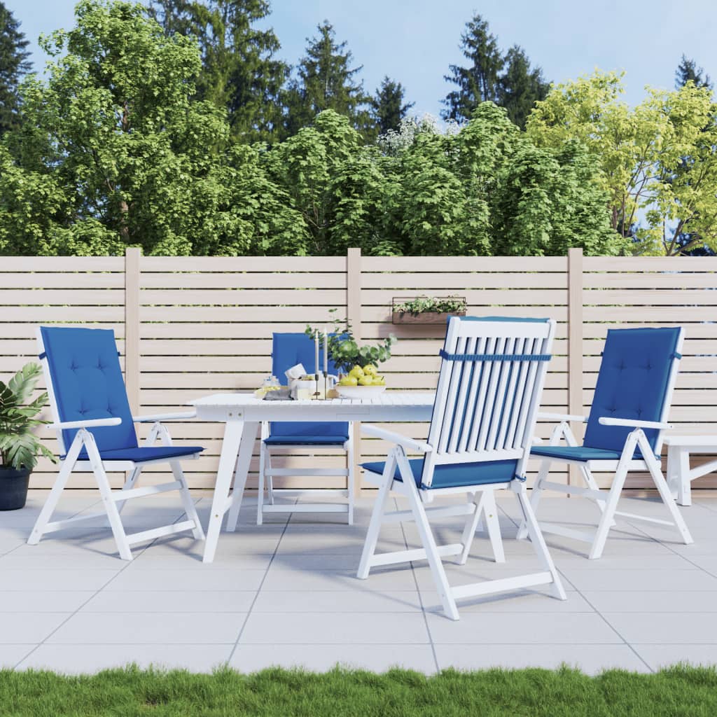 vidaXL Perne scaun spătar înalt, 4 buc., albastru, 120x50x3 cm, textil vidaXL Perne scaun spătar înalt, 4 buc., albastru, 120x50x3 cm, textil