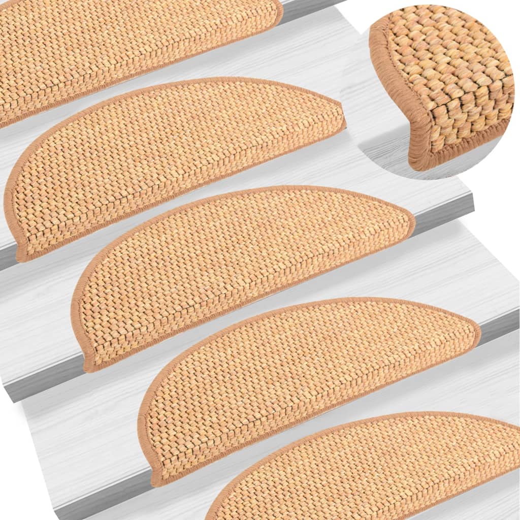 vidaXL Covorașe scări autoadezive 15 buc. nisipiu 56x17x3 aspect sisal vidaXL Covorașe scări autoadezive 15 buc. nisipiu 56x17x3 aspect sisal