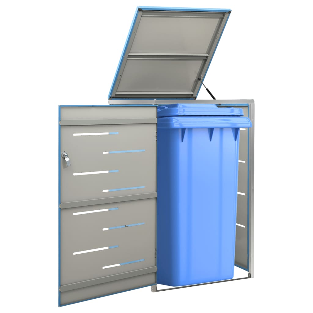 vidaXL Magazie pentru pubelă unică, 69x77,5x112,5 cm, oțel inoxidabil vidaXL Magazie pentru pubelă unică, 69x77,5x112,5 cm, oțel inoxidabil