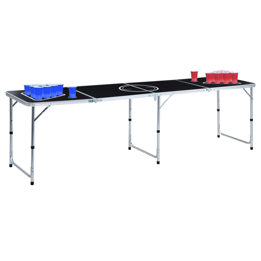 vidaXL Masă de joc ping pong și bere cu căni și bile, pliantă, 240 cm vidaXL Masă de joc ping pong și bere cu căni și bile, pliantă, 240 cm