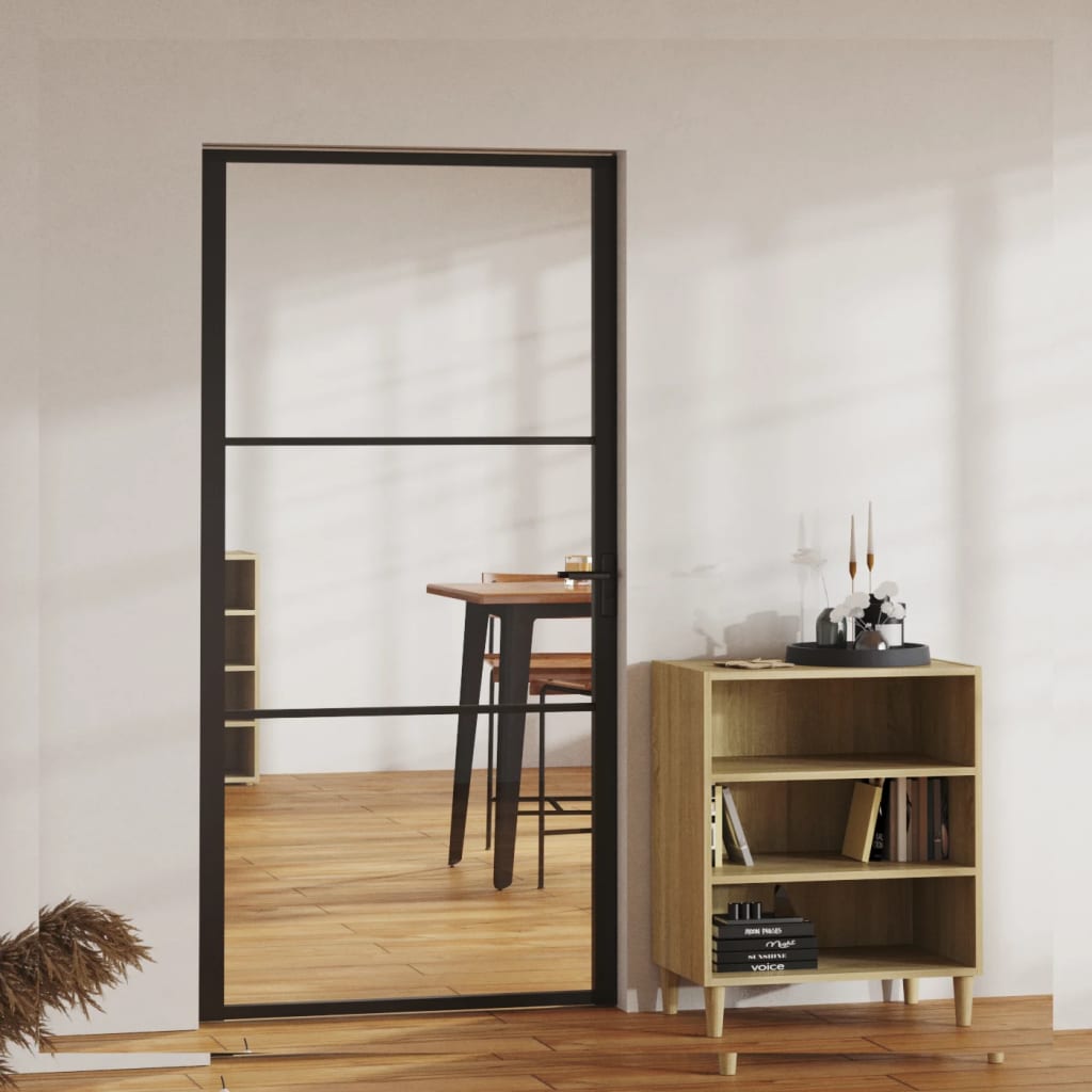 vidaXL Ușă de interior, negru, 102,5x201,5 cm, sticlă ESG și aluminiu vidaXL Ușă de interior, negru, 102,5x201,5 cm, sticlă ESG și aluminiu