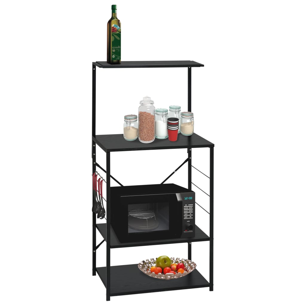 vidaXL Dulap cuptor microunde, negru, 60x39,6x123 cm, lemn prelucrat vidaXL Dulap cuptor microunde, negru, 60x39,6x123 cm, lemn prelucrat