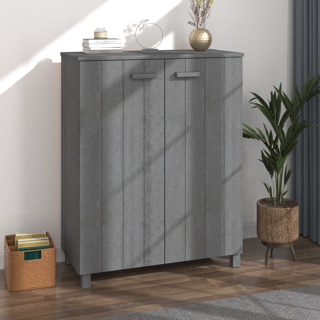 vidaXL Dulap CD-uri „HAMAR”, gri închis 85x40x108 cm, lemn masiv pin vidaXL Dulap CD-uri „HAMAR”, gri închis 85x40x108 cm, lemn masiv pin