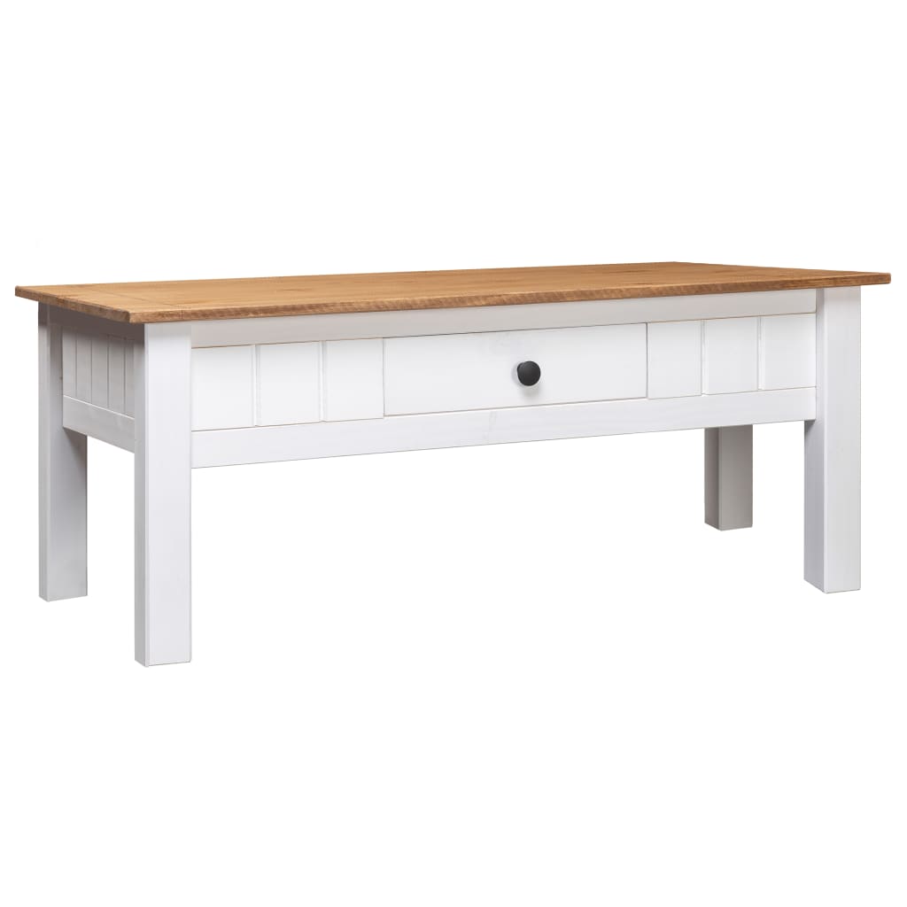 vidaXL Măsuță de cafea alb 100x60x45 cm lemn masiv de pin gama Panama vidaXL Măsuță de cafea alb 100x60x45 cm lemn masiv de pin gama Panama