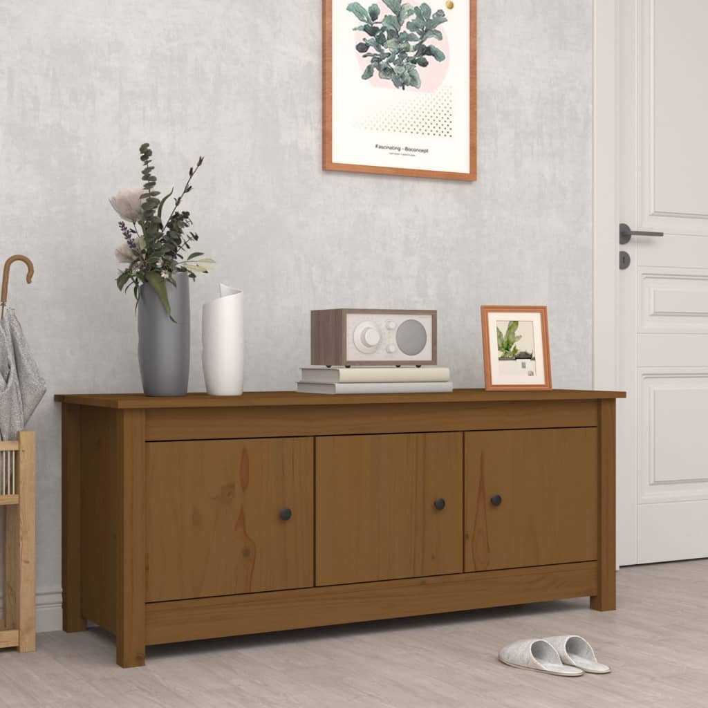 vidaXL Dulap pentru pantofi, maro miere, 110x38x45,5 cm lemn masiv pin vidaXL Dulap pentru pantofi, maro miere, 110x38x45,5 cm lemn masiv pin