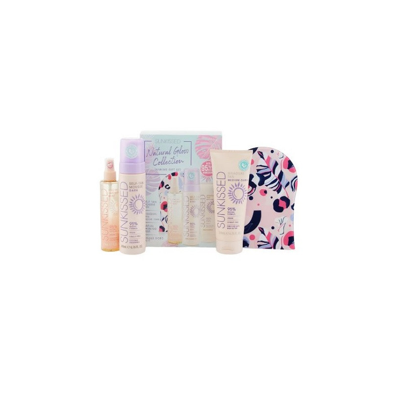 Set autobronzare, Sunkissed, Natural Glow Collection Gift Set, cu spuma autobronzanta Dark Set autobronzare, Sunkissed, Natural Glow Collection Gift Set, cu spuma autobronzanta Dark