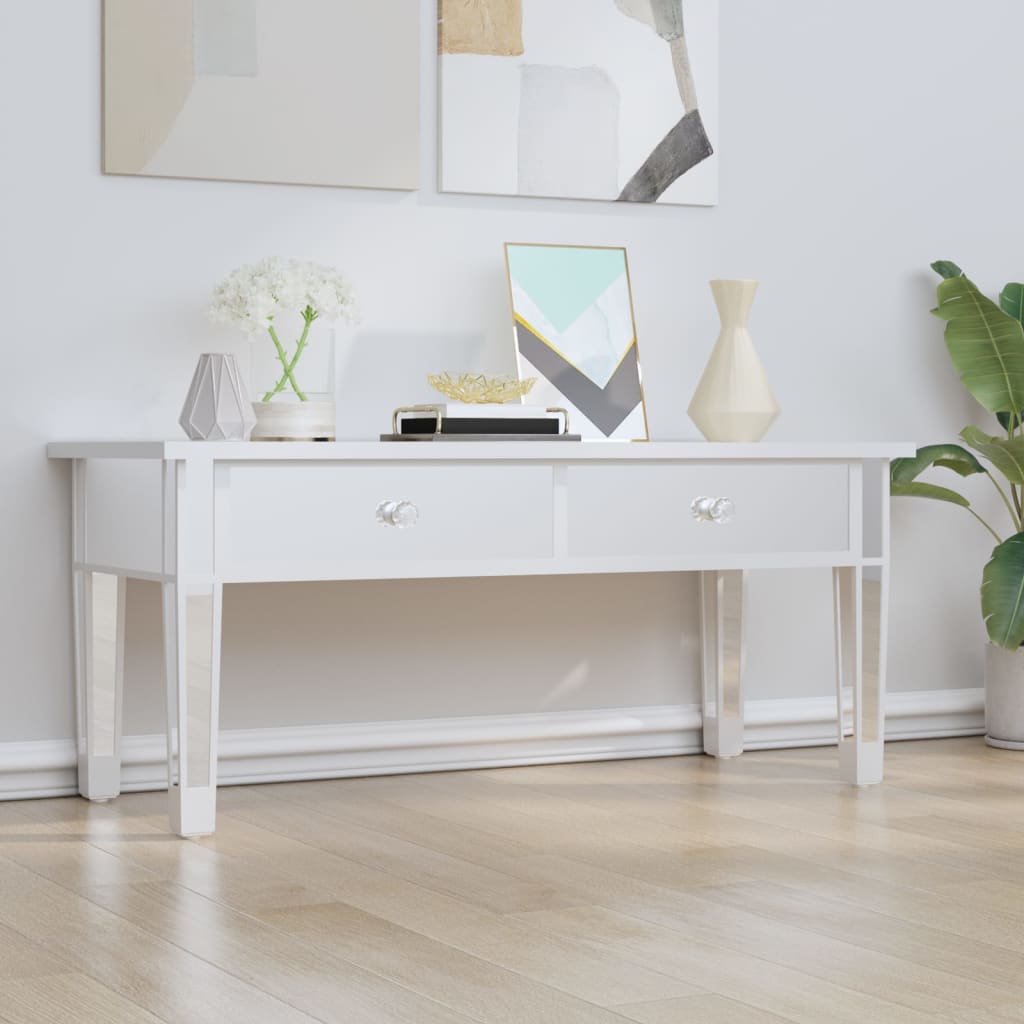 vidaXL Măsuță de cafea cu oglindă 106x45x45 cm lemn compozit și sticlă vidaXL Măsuță de cafea cu oglindă 106x45x45 cm lemn compozit și sticlă