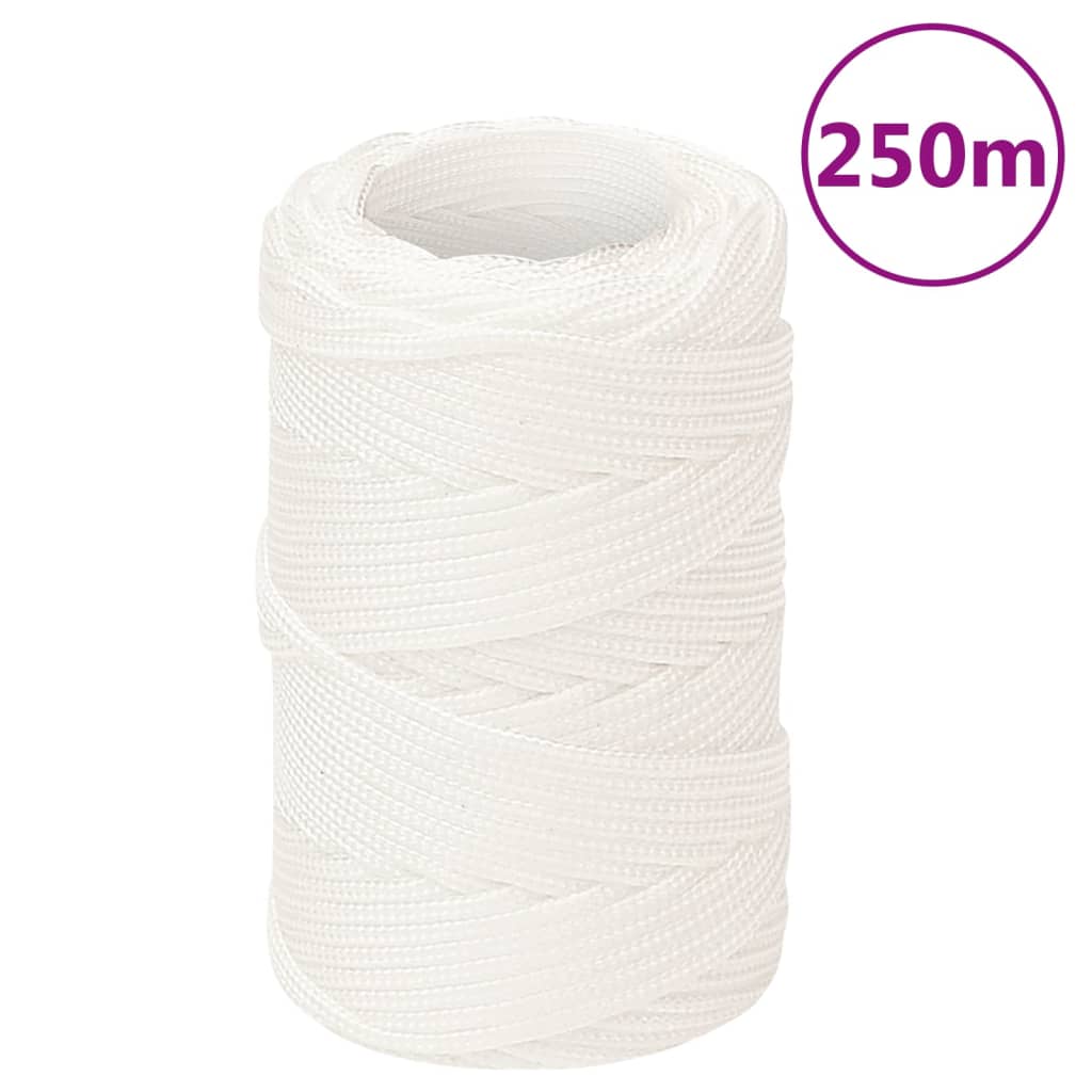 vidaXL Frânghie de barcă, alb complet, 2 mm, 250 m, polipropilenă vidaXL Frânghie de barcă, alb complet, 2 mm, 250 m, polipropilenă