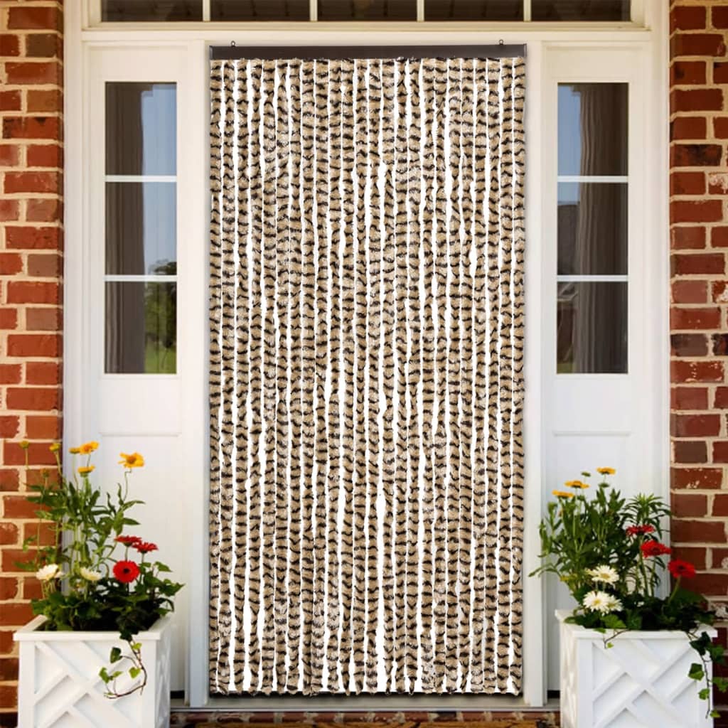 vidaXL Perdea pentru insecte, bej și maro, 100 x 220 cm, chenille vidaXL Perdea pentru insecte, bej și maro, 100 x 220 cm, chenille