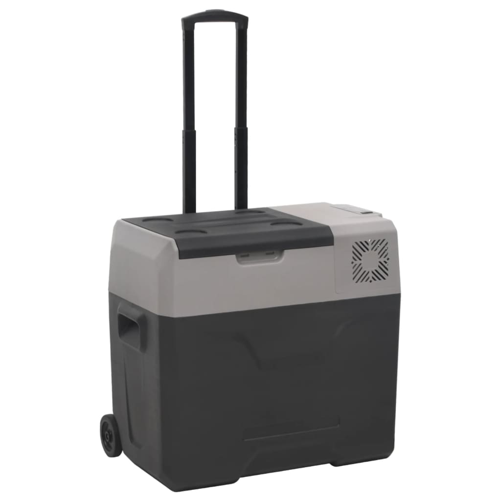 vidaXL Ladă frigorifică cu roată și mâner 40 L negru/gri polipropilenă vidaXL Ladă frigorifică cu roată și mâner 40 L negru/gri polipropilenă