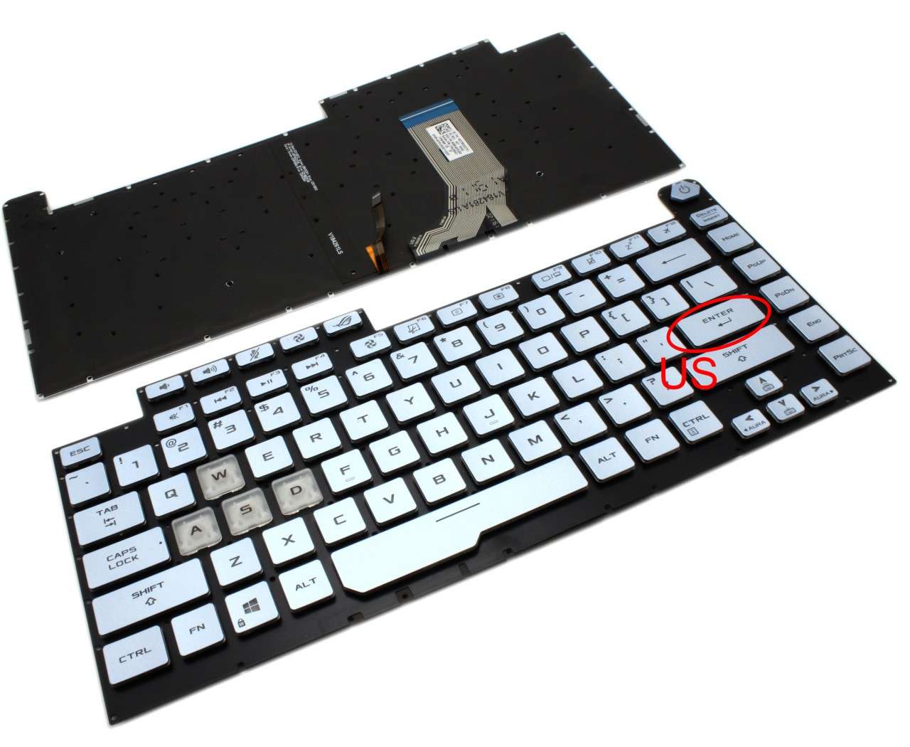 Tastatura Albastra Asus ROG STRIX G512L iluminata layout US fara rama enter mic Tastatura Albastra Asus ROG STRIX G512L iluminata layout US fara rama enter mic