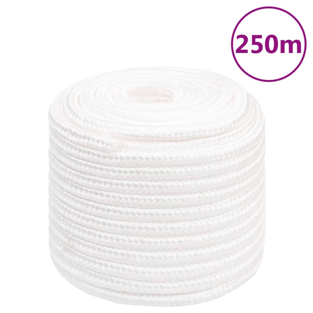 vidaXL Frânghie de barcă, alb complet, 16 mm, 250 m, polipropilenă vidaXL Frânghie de barcă, alb complet, 16 mm, 250 m, polipropilenă