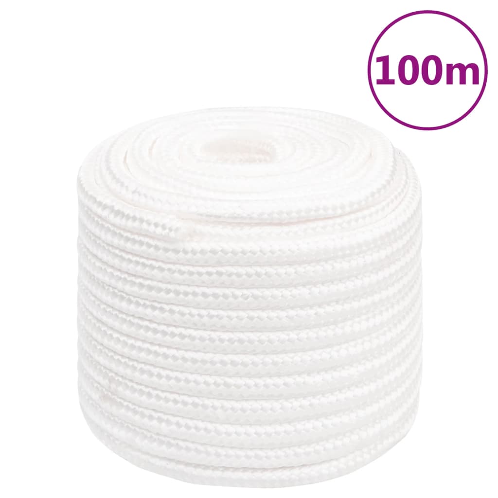 vidaXL Frânghie de barcă, alb complet, 18 mm, 100 m, polipropilenă vidaXL Frânghie de barcă, alb complet, 18 mm, 100 m, polipropilenă