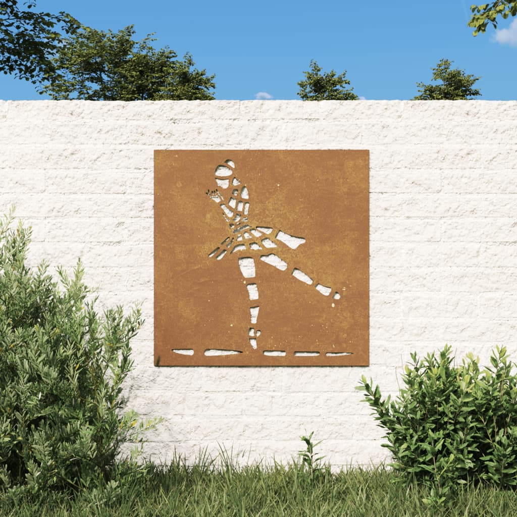 vidaXL Decor perete de grădină 55x55 cm design balerină oțel Corten vidaXL Decor perete de grădină 55x55 cm design balerină oțel Corten