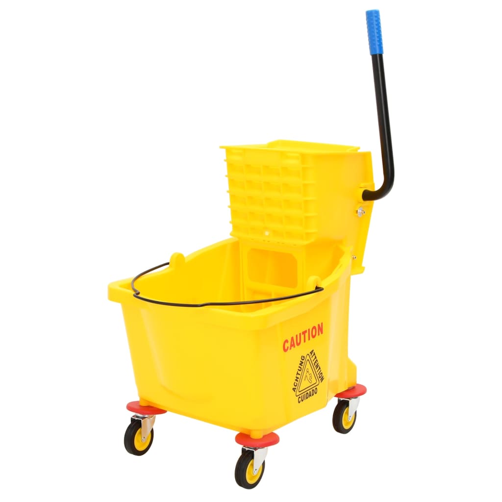 vidaXL Găleată de mop cu storcător și roți galben 36 L polipropilenă vidaXL Găleată de mop cu storcător și roți galben 36 L polipropilenă