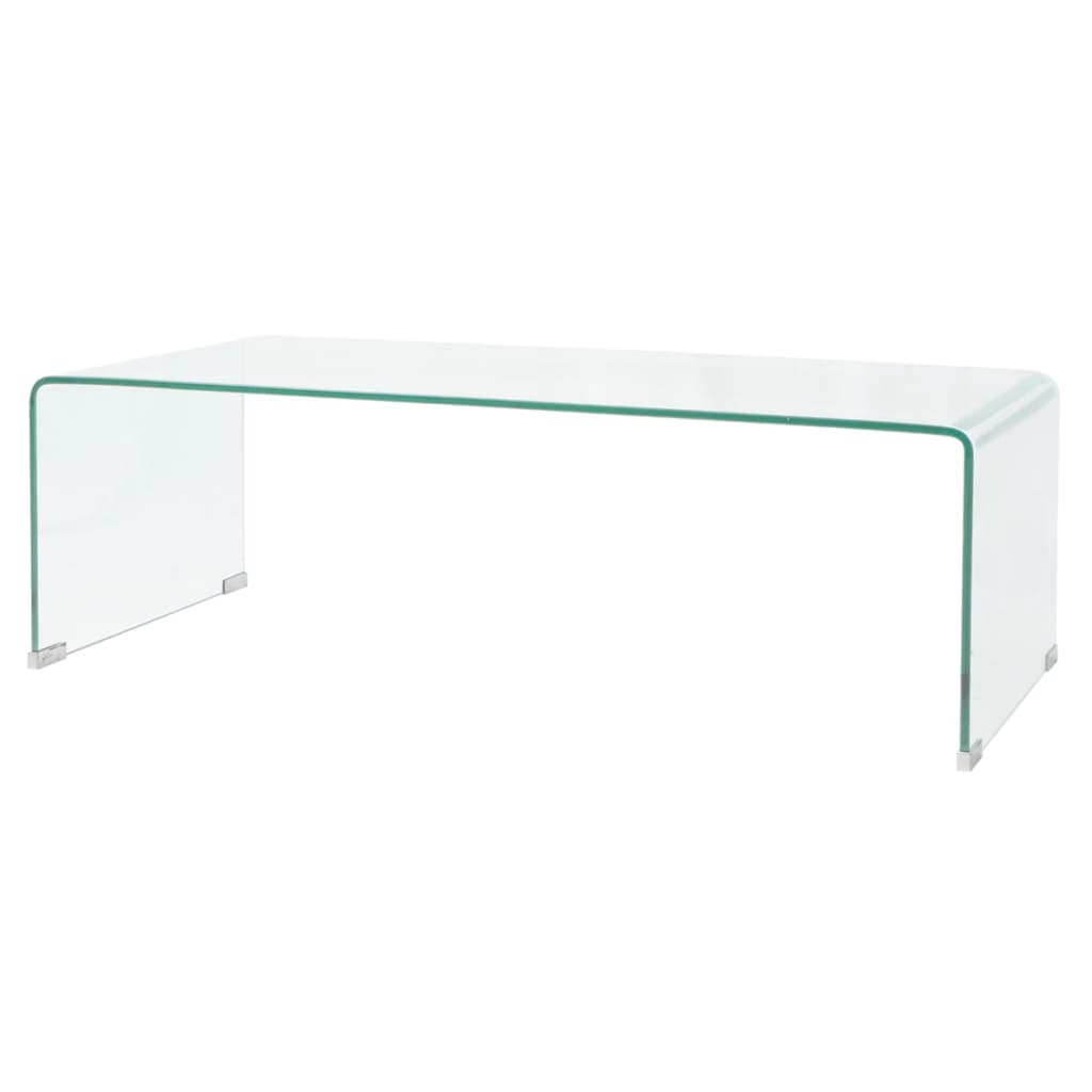 vidaXL Măsuță cafea sticlă securizată 98 x 45 x 30 cm, transparentă vidaXL Măsuță cafea sticlă securizată 98 x 45 x 30 cm, transparentă