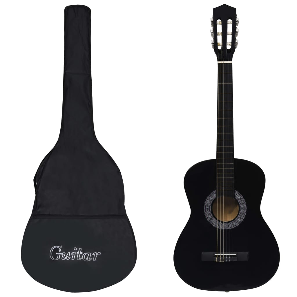 vidaXL Chitară clasică pentru începători, cu husă, negru, 3/4 36" vidaXL Chitară clasică pentru începători, cu husă, negru, 3/4 36"