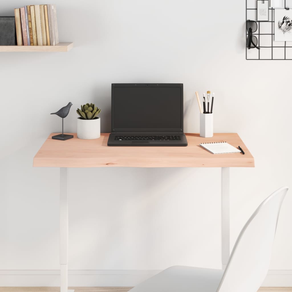 vidaXL Blat de masă, 80x60x(2-4) cm, lemn masiv de stejar netratat vidaXL Blat de masă, 80x60x(2-4) cm, lemn masiv de stejar netratat
