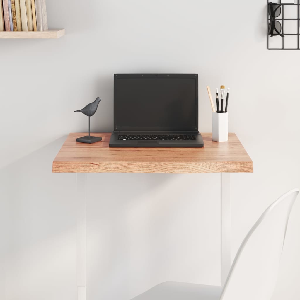 vidaXL Blat de masă maro 60x50x(2-4) cm, lemn masiv stejar tratat vidaXL Blat de masă maro 60x50x(2-4) cm, lemn masiv stejar tratat