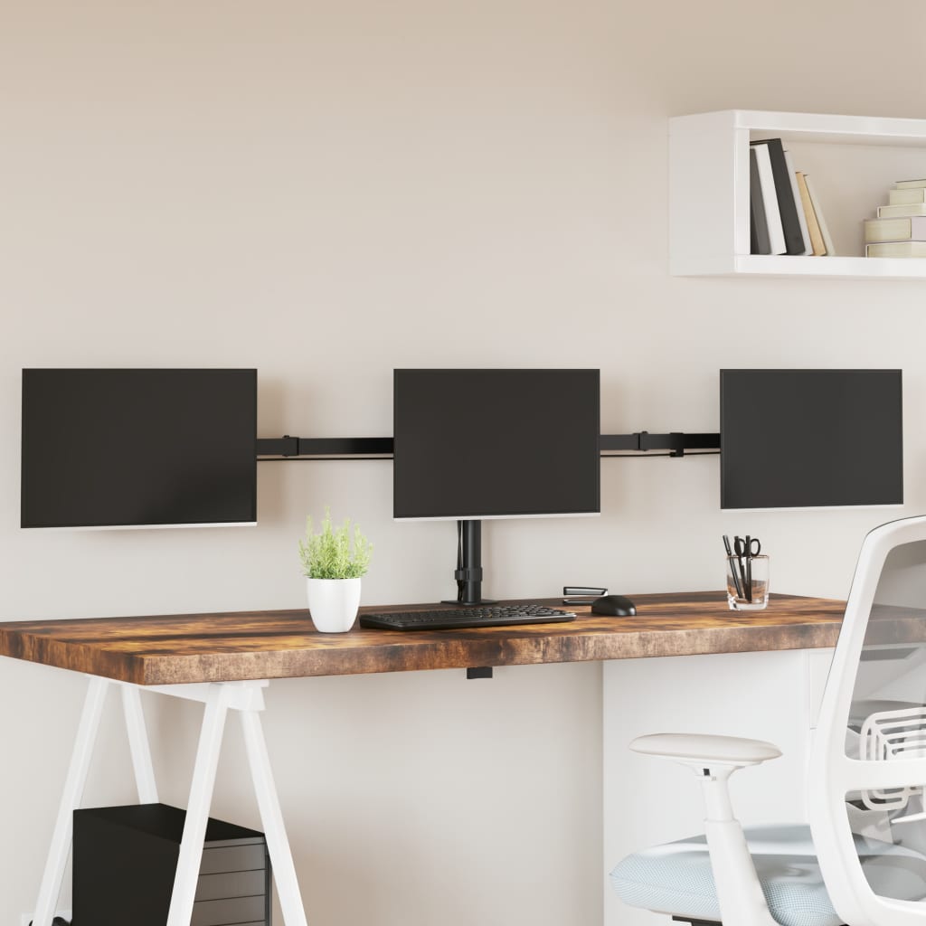 vidaXL Suport de perete pentru monitor triplu VESA 75/100mm negru oțel vidaXL Suport de perete pentru monitor triplu VESA 75/100mm negru oțel