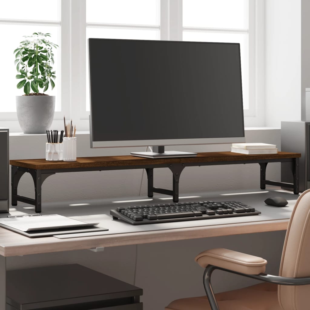 vidaXL Suport pentru monitor stejar maro 105x23x15,5 cm lemn compozit vidaXL Suport pentru monitor stejar maro 105x23x15,5 cm lemn compozit