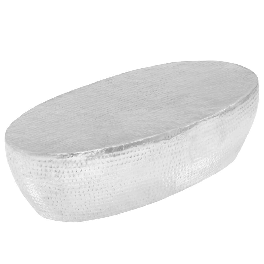 vidaXL Măsuță cafea, argintiu, 100x50x28 cm aluminiu bătut la ciocan vidaXL Măsuță cafea, argintiu, 100x50x28 cm aluminiu bătut la ciocan